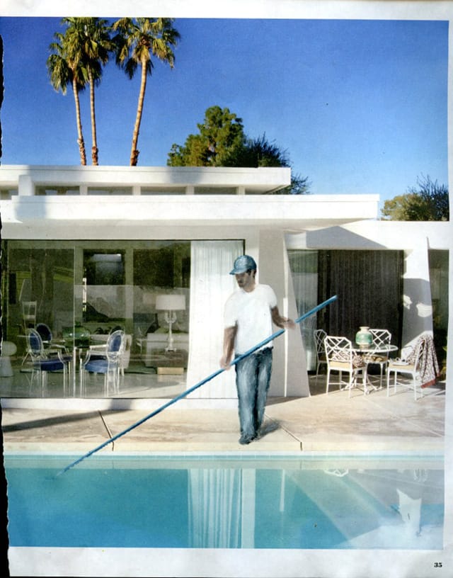 Ramiro Gomez, "Magazine Porfirio poolside" (2013) (all images courtesy the artist and Charlie James Gallery)