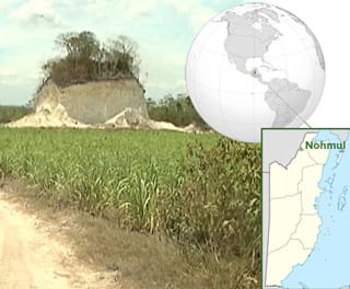 An image of the damaged site (via edition.channel5belize.com), and some maps illustrating the location of the site (via Wikipedia)