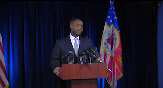 Detroit Emergency Manger Kevyn Orr speaking about the bankruptcy ruling (screenshot via wyxztvdetroit on YouTube)