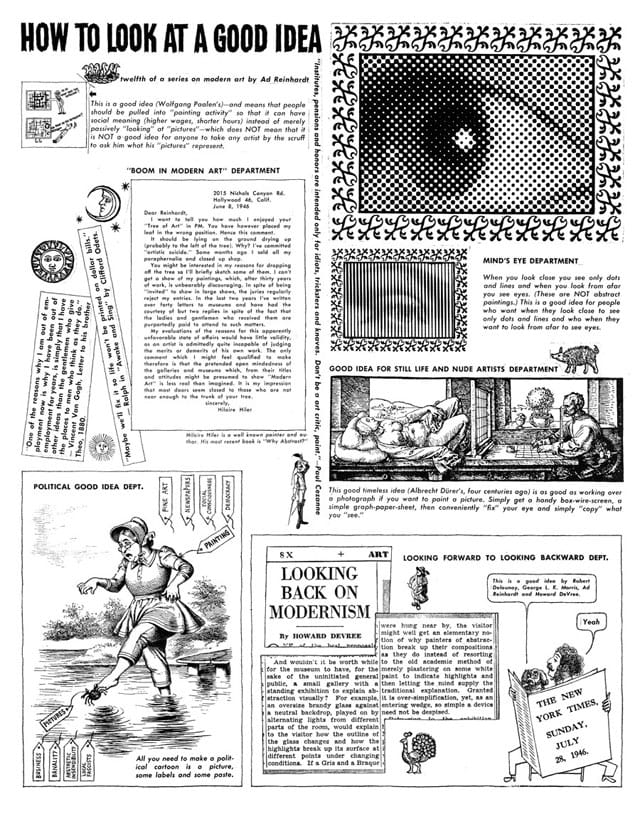 Ad Reinhardt, "How to Look at a Good Idea," PM (August 4, 1946) (© 2013 Estate of Ad Reinhardt / Artists Rights Society [ARS], New York; courtesy David Zwirner, New York/London)
