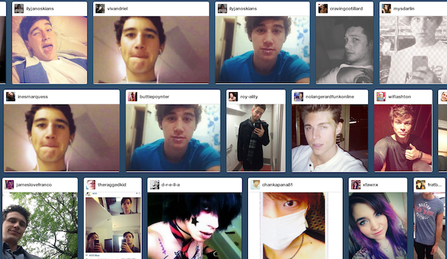 Screenshot of posts tagged with #selfie king on Tumblr.