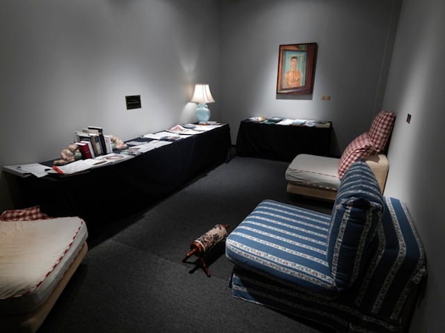 Paul Druecke, "Hairy Who Memorial Library," (2013). Books, Xerox copies, ephemera, provided by artists in the exhibition. 