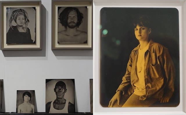 Left: Keliy Anderson-Staley, photographs from "[Hyphen]-Americans: Tintype Portraits" (2005–13); right: Deborah Luster, photograph from "One Big Self series - Louisiana State Penitentiary portraits" (2009)