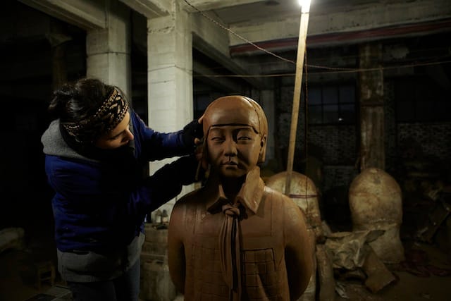 Prune Nourry, Terracotta Daughters, Xi'an, China, November 2012, photograph by Zachary Bako&nbsp;