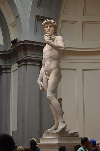 Shot at an odd angle, this photograph of Michelangelo's David makes it appear as if he's going to eat whatever is in his left hand. (image via David McSpadden's&nbsp;Flickrstream)