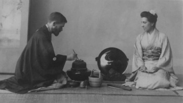 Bashford Dean and his wife in Japan (photograph by the author from the exhibition)