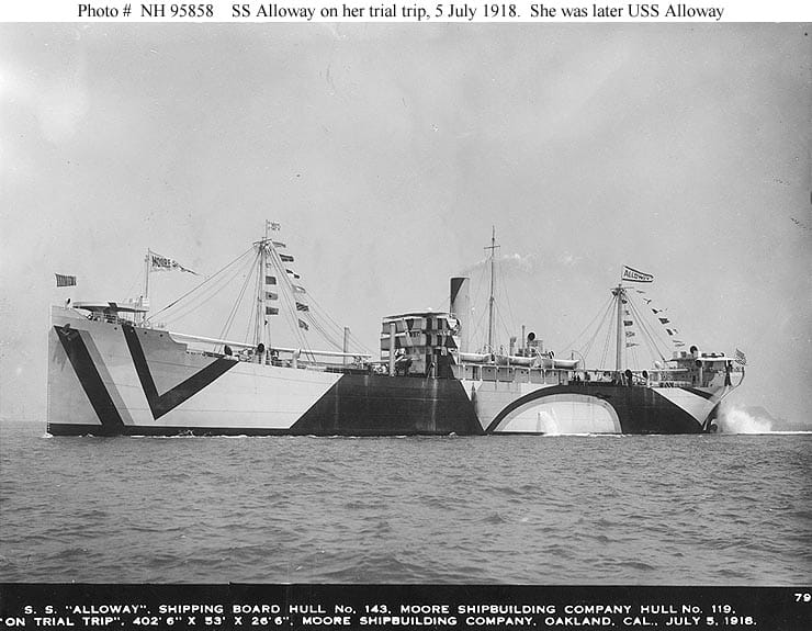 S.S. Alloway freighter (1918) (via U.S. Naval Historical Center)