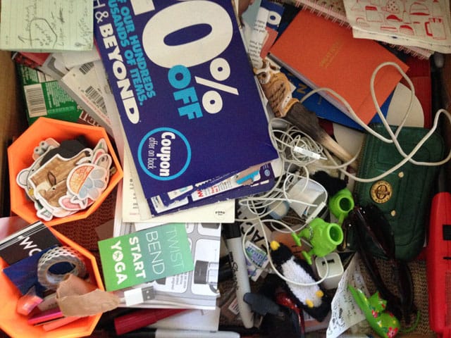 Erin Thompson's junk drawer (photo by Erin Thompson)