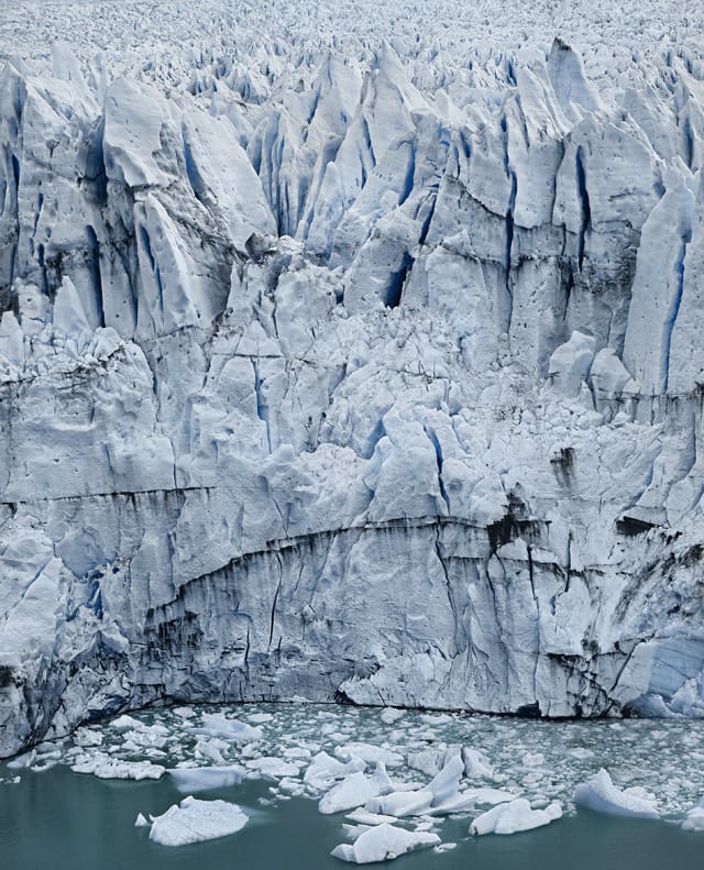 Frank Thiel, "Perito Moreno #11" (2012/2013), framed chromogenic print face mounted to Plexiglas, framed: 88 x 72 3/8 x 2 1/8 inches (223.7 x 183.7 x 5.5 cm) (© Frank Thiel / VG Bild-Kunst, Bonn Courtesy: Sean Kelly, New York) 