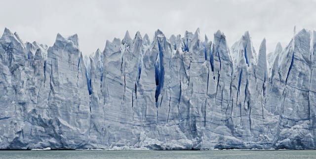 Frank Thiel, "Perito Moreno #16" (2012/2013), framed chromogenic print face mounted to Plexiglas  framed: 64 5/8 x 119 1/2 x 2 3/8 inches (164.2 x 303.7 x 6 cm) (© Frank Thiel / VG Bild-Kunst, Bonn, Courtesy: Sean Kelly, New York)