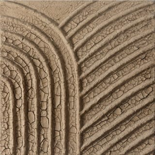Marcos Grigorian, "Crossroads (Earthwork)" (1975), dried earth on canvas. 48 x 48 in. (121.9 x 121.9 cm), collection of Cleopatra Birrenbach and Thomas Birrenbach. (via Asia Society)