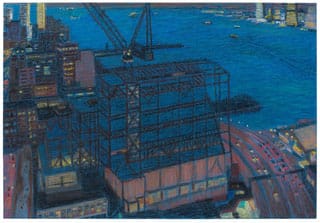 Yvonne Jacquette, “Whitney Museum Under Construction I” (2013), pastel on paper, 19 x 27 1/2 in (click to enlarge)
