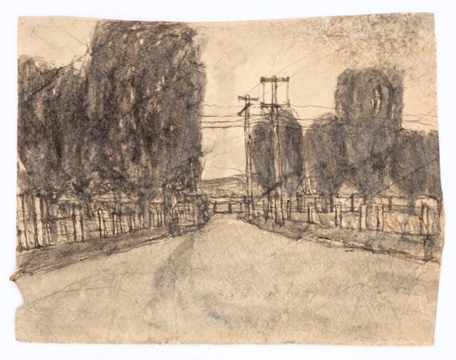 James Castle, "Untitled," found paper and soot, 7 1/2 x 10 (Smithsonian American Art Museum Gift of the James Castle Collection and Archive and museum purchase through the Luisita L. and Franz H. Denghausen Endowment)