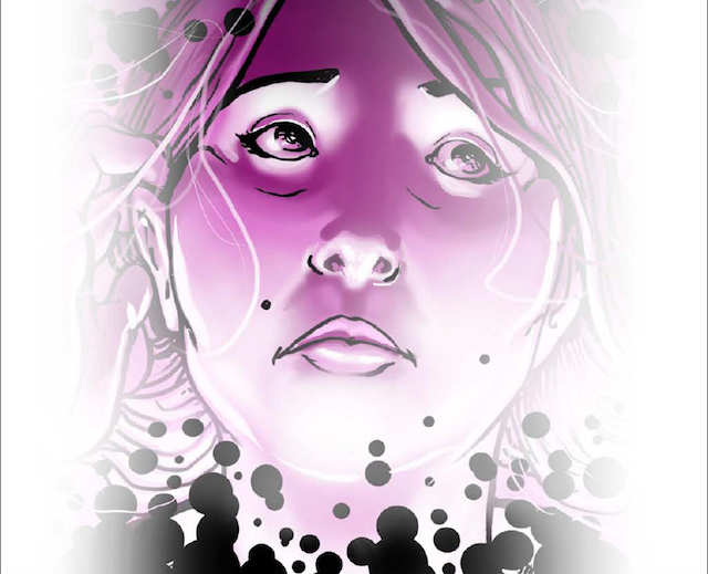 Lily, the title character of Flutter, in the process of transformation.