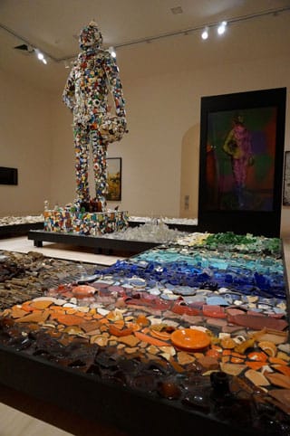 Mike Kelley, "John Glenn Memorial Detroit River Reclamation Project (Including the Local Culture Pictorial Guide, 1968–1972, Wayne/Westland Eagle)" (detail) (2001) (click to enlarge)