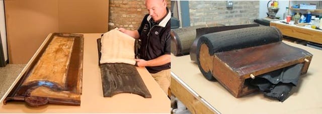 Uncovering the original upholstery in the restoration