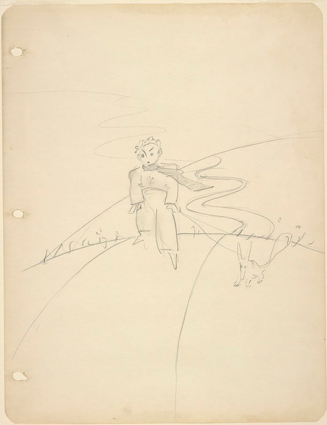 Antoine de Saint-Exupéry, "Drawing for The Little Prince," The Morgan Library & Museum, New York © Estate of Antoine de Saint-Exupéry (photographed by Graham S. Haber, 2013)