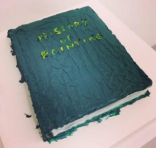 Mathieu Lefevre's "History of Painting" (2009) was part of his small retrospective at Regina Rex earlier this year. (photo by the author for Hyperallergic)