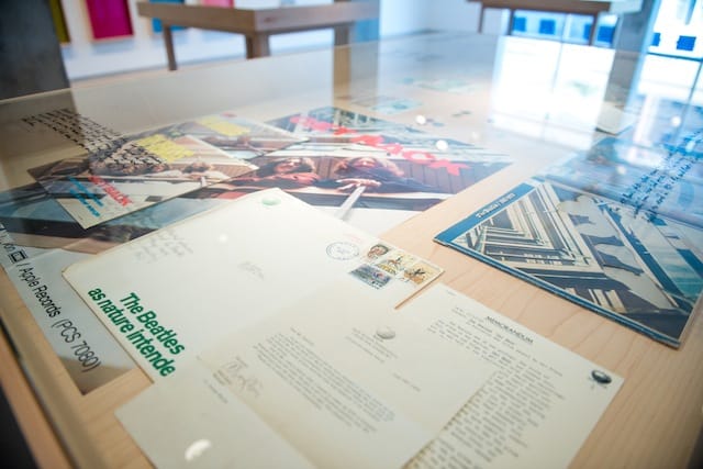 Michael Rakowitz, "Study for the Breakup - Fantasy Objects" (2012). Vitrine of objects and ephemera.