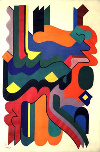 Mohammad Ehsai, "Untitled" (1974), oil on canvas, 47 1/4 x 31 1/16 in. (120 x 79 cm), collection of the artists (photo courtesy the artist) (click to enlarge)