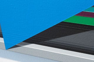 Detail of one of Ruben Nusz's "Severed Hues" paintings (courtesy Weinstein Gallery)