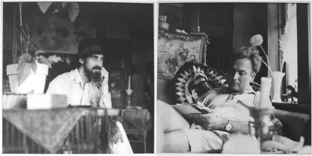 PatriciaJordan, “Jess At Stinson Beach” (1959), photograph on hardboardatricia Jordan, “Robert Duncan Reading at Stinson Beach” (1959), photograph on hardboard, 15 3/4 x 16 in.