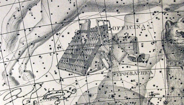Constellation in Johann Elert Bode's "Uranographia" (1801) (via University of Oklahoma History of Science Collections)
