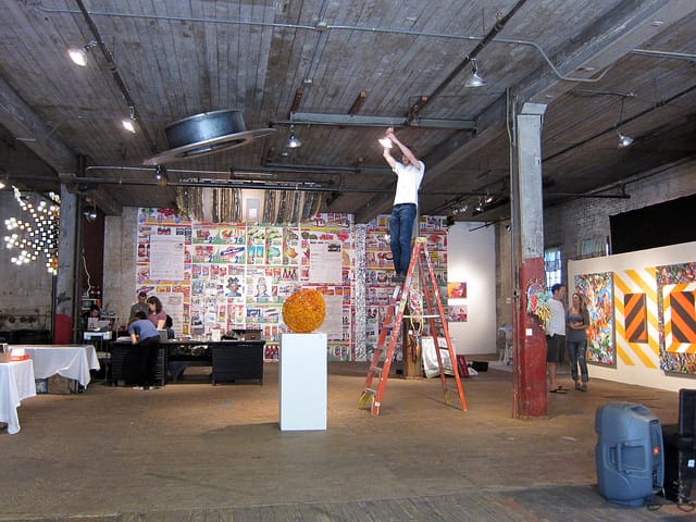 Installation view of "Irrational Exuberance: A Recession Art Show" at the Invisible Dog (photo by Allison Meier)