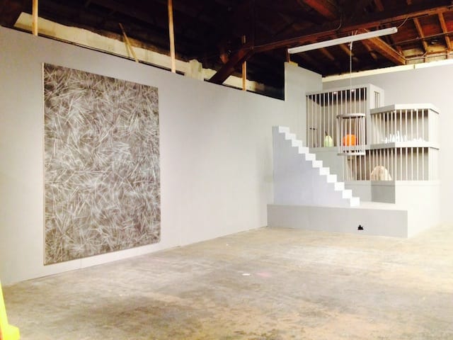 Scott Reeder, "Untitled" (2014). Spray enamel on enamel on canvas.