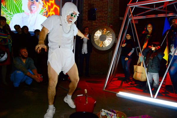 Michael Smith as Baby Ikki at the Sculpture Center, 2009 (via sculpture-center.org)