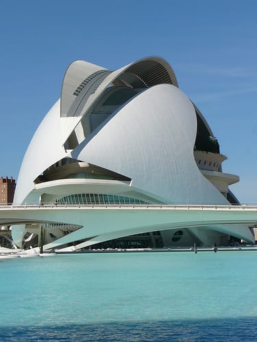 The opera house in Valencia designed by Santiago Calatrava (photograph by noggin_nogged via Flickr)
