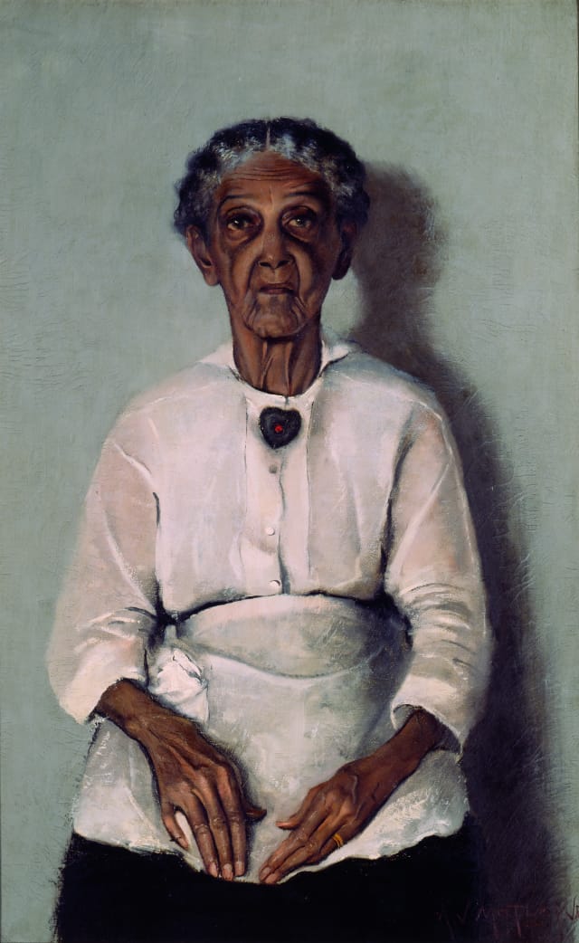 Archibald J. Motley Jr., Portrait of My Grandmother, 1922. Oil on canvas, 38.25 x 23.875 inches (97.2 x 60.6 cm). Collection of Mara Motley, MD, and Valerie Gerrard Browne. Image courtesy of the Chicago History Museum, Chicago, Illinois. © Valerie Gerrard Browne.