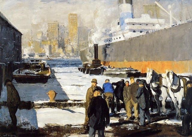 George Bellows, "Men of the Docks" (1912), oil on canvas (via Wikimedia)