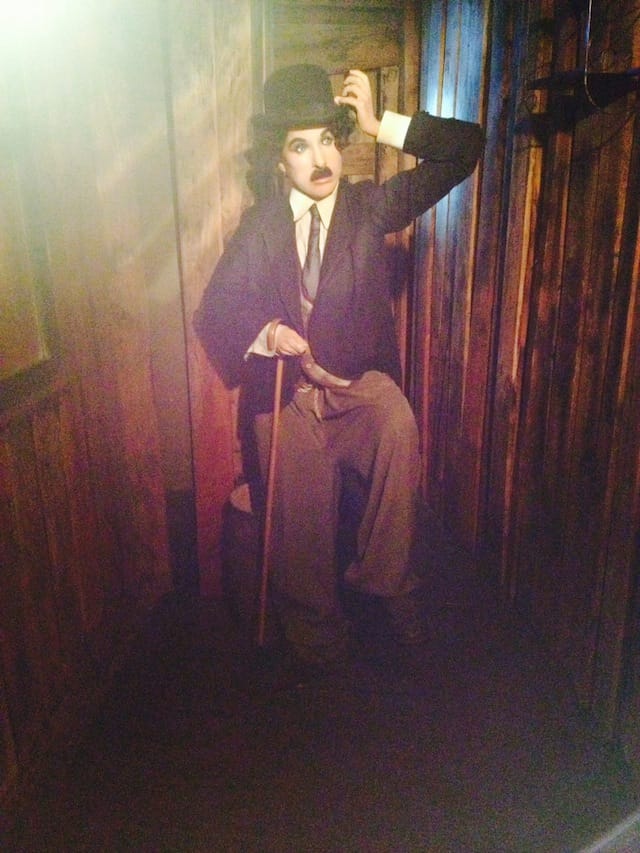Charlie Chaplin at the Hollywood Wax Museum. All images courtesy of the author for Hyperallergic.