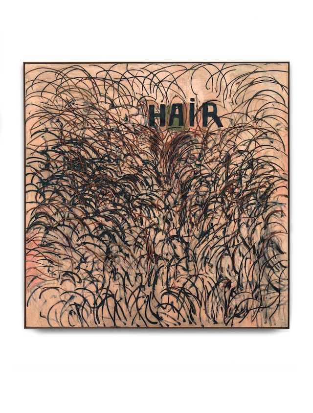 Jim Dine, "Hair" (1961). Oil on canvas. 183 x 183 cm / 72 x 72 inches. © ARS, NY and DACS, London 2014. Courtesy Onnasch Collection. Photo: Alex Delfanne