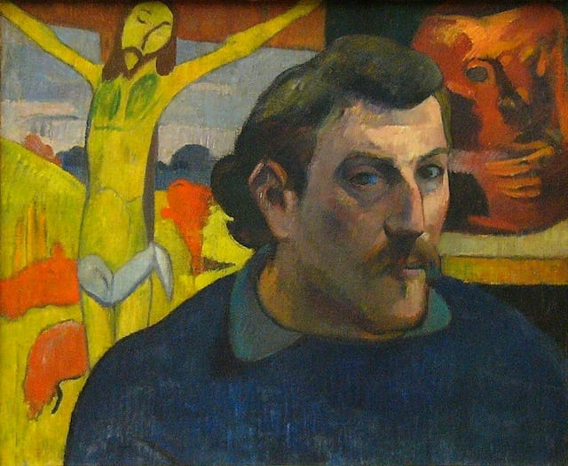 Paul Gauguin, "Portrait of the Artist with the Yellow Christ" (1889), oil on canvas (via Musée d'Orsay)