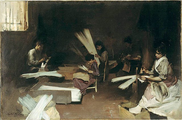 John Singer Sargent, "Venetian Glass Workers" (1880-82), oil on canvas (via Art Institute of Chicago)