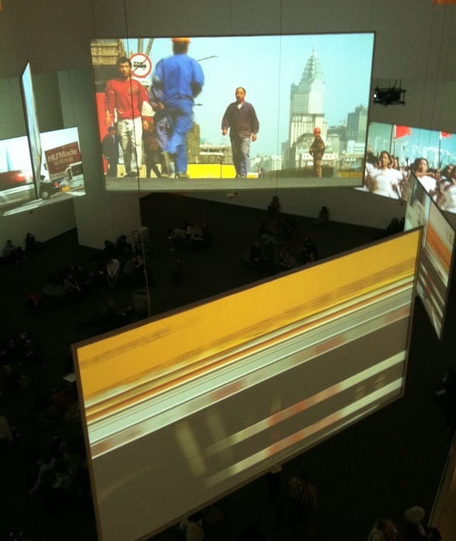 Isaac Julien, "Ten Thousand Waves" (2010), nine-channel video installation (color, sound), 49:41 min (photo by Jillian Steinhauer for Hyperallergic)