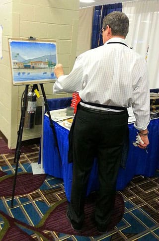 A demonstration of materials at the book fair