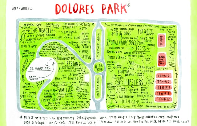 Map of Dolores Park, in "Meanwhile in San Francisco" by Wendy MacNaughton