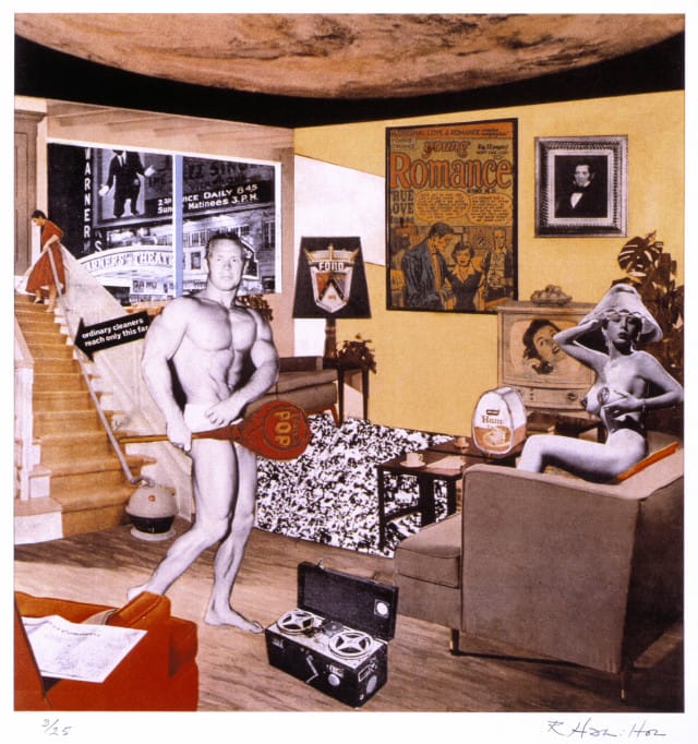 Richard Hamilton, "Just what was it that made yesterday's homes so different, so appealing?", 1992 (re-edition of the 1956 original collage) (courtesy Tate © Richard Hamilton 2005. All rights reserved, DACS)