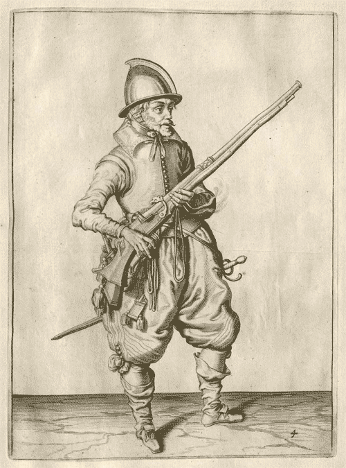 Harvard University's Houghton Library transformed Gheyn, Jacob de's "Maniement d’armes, d’arquebuses, mousquetz, et piques" (1607) series of prints into a rather good GIF. (h/t @tylergreendc, houghtonlib.tumblr.com)