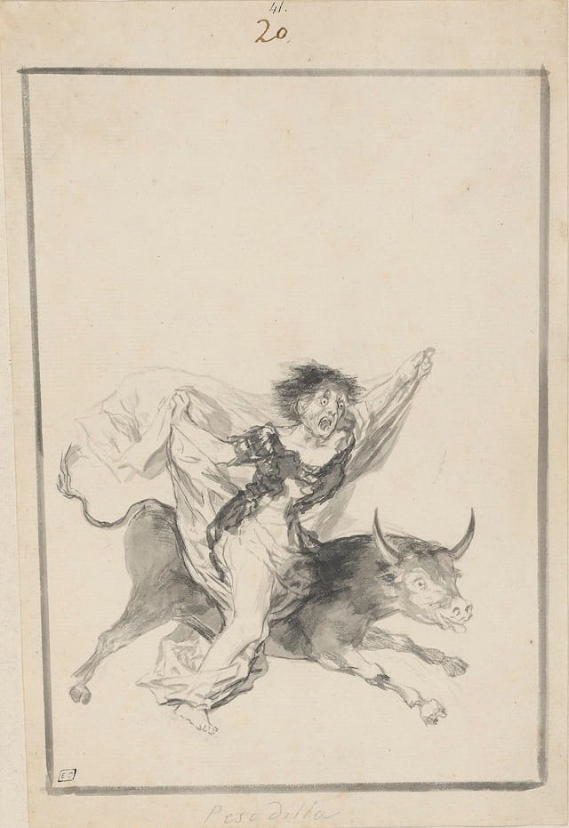 Francisco Goya (1746–1828) Pesadilla (Nightmare), ca. 1816–20 Black Border Album (E), page 20 Black ink and wash The Morgan Library & Museum, New York; 1959.13 Gift of Mr. and Mrs. Richard J. Bernhard, 1959 Photography: Graham S. Haber