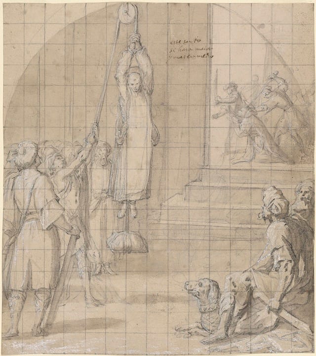 Vicente Carducho (ca. 1576–1638) Martyrdom of Father Andrés, ca. 1632 Brown wash, over black chalk, with lead white chalk The Morgan Library & Museum, New York Gift of Gertrude W. and Seth Dennis, 1986 Photography: Graham S. Haber