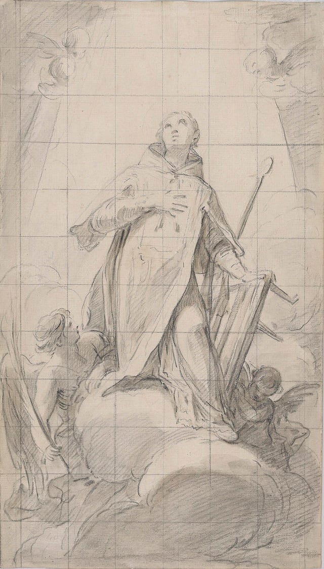 Mariano Salvador Maella (1739–1819) St. Lawrence, ca. 1800 Graphite and brown wash, squared The Morgan Library & Museum, New York; 2013.91 Purchase, 2013 Photography: Graham S. Haber