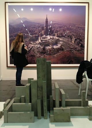 A display of works by at Athr Gallery of Jeddah, Saudi Arabia. (photo by Tiernan Morgan for Hyperallergic)