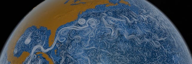 Perpetual Ocean (c) NASA/Goddard Space Flight Center Scientific Visualization Studio, 2011   Download file( .JPG, 2.3MB ) This striking animation by NASA visualises the flow of ocean surface currents from June 2005 to December 2007.
