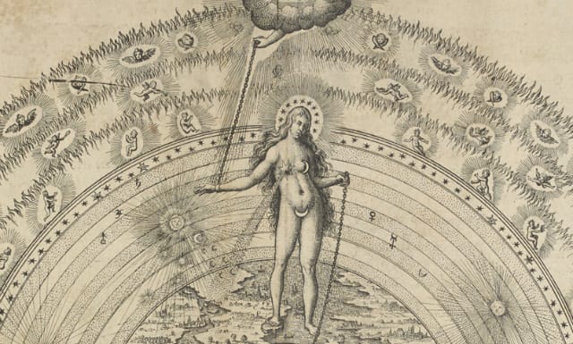 Great Chain of Being, Robert Fludd, Utriusque Cosmi majoris scilicet et minoris ... Oppenheim; Frankfurt, 1617   Download file( .JPG, 2.1MB ) The ‘Great Chain of Being’ is an ancient Greek concept that classifies life on earth into a hierarchical order with respect to the rest of the universe. In this diagram, the oldest exhibit in the exhibition, the chain starts with Sophia, goddess of wisdom, and extends downwards to animals, plants and minerals.