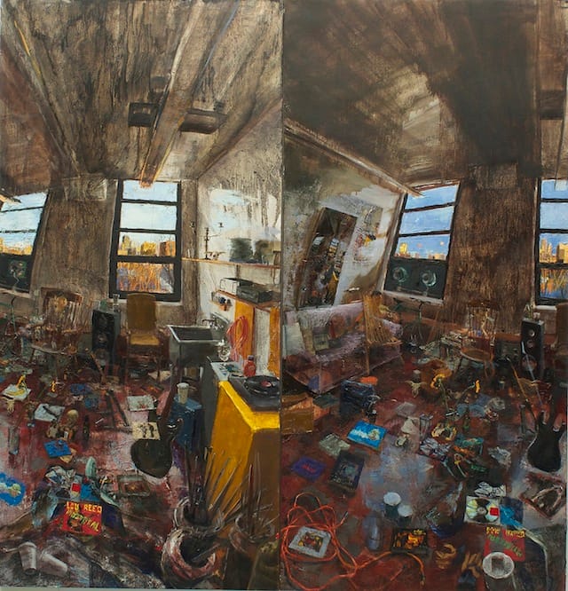 Bok_ Welcome To The Afterfuture_ 2013_oil onlinen_ 2 canvases_ overall_75 x 72 in