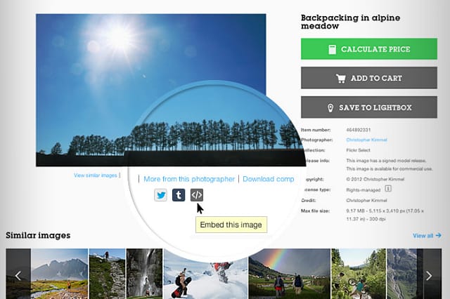 The new Getty image embed feature (courtesy Getty Images)